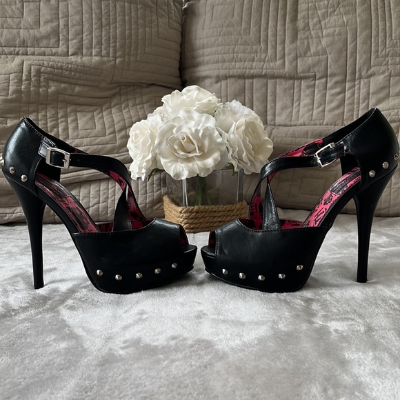 Abbey Dawn Avril Lavigne studded heels 8US women - Picture 1 of 9